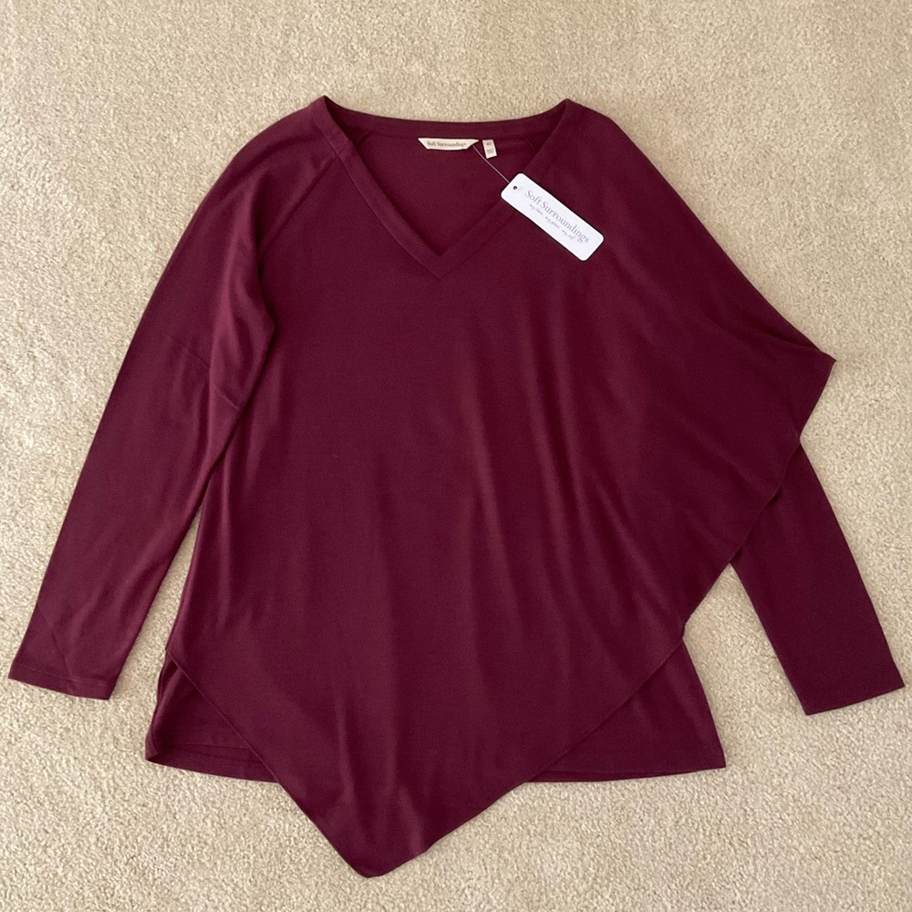 NWT Soft Surroundings Madeline Purple Wine Top